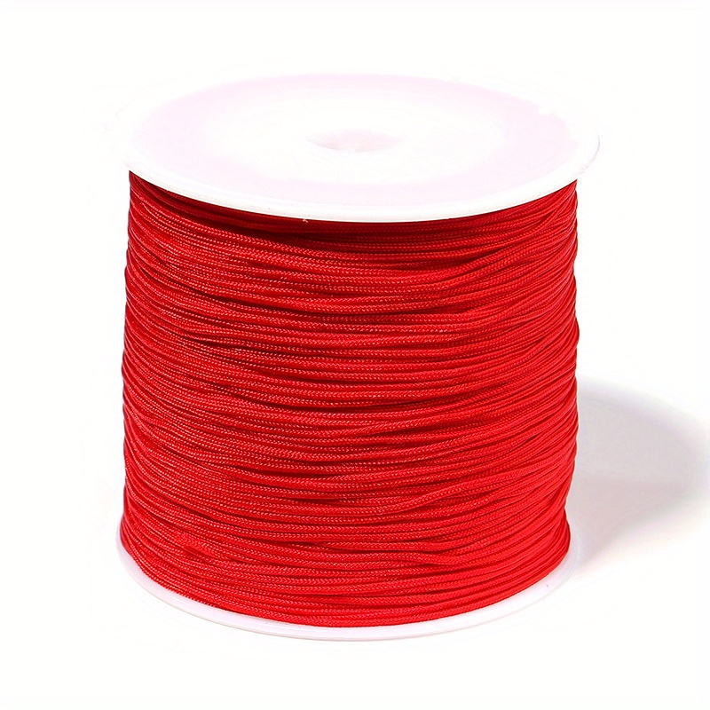 BOBBINY, Braided/Knitted Nylon Macrame PP Knot Thread and Beading Cord  Rope, Blood Red