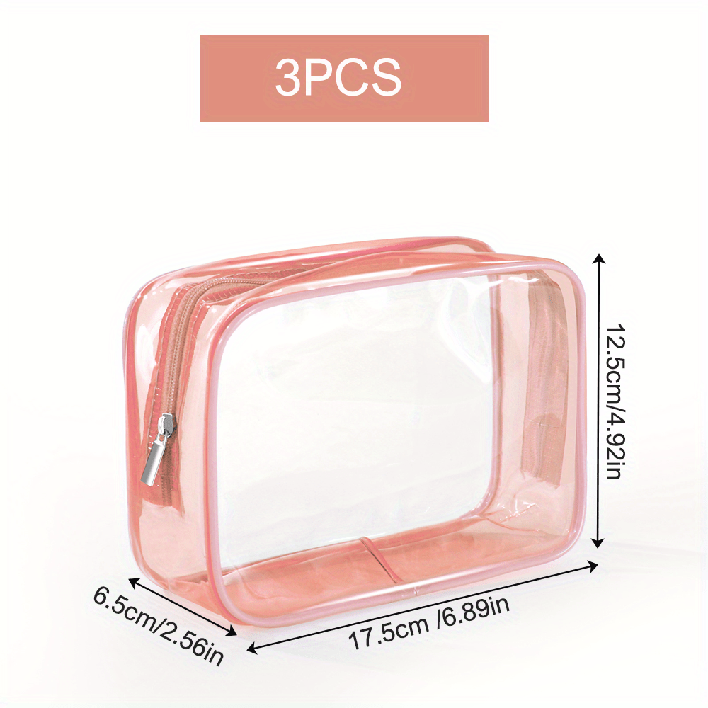 6 Pieces Clear Toiletry Makeup Bag Mini Small PVC Travel Bag, Waterproof  PVC Plastic Travel Cosmetic Bag with Zipper Portable Cosmetic Makeup Bag  for