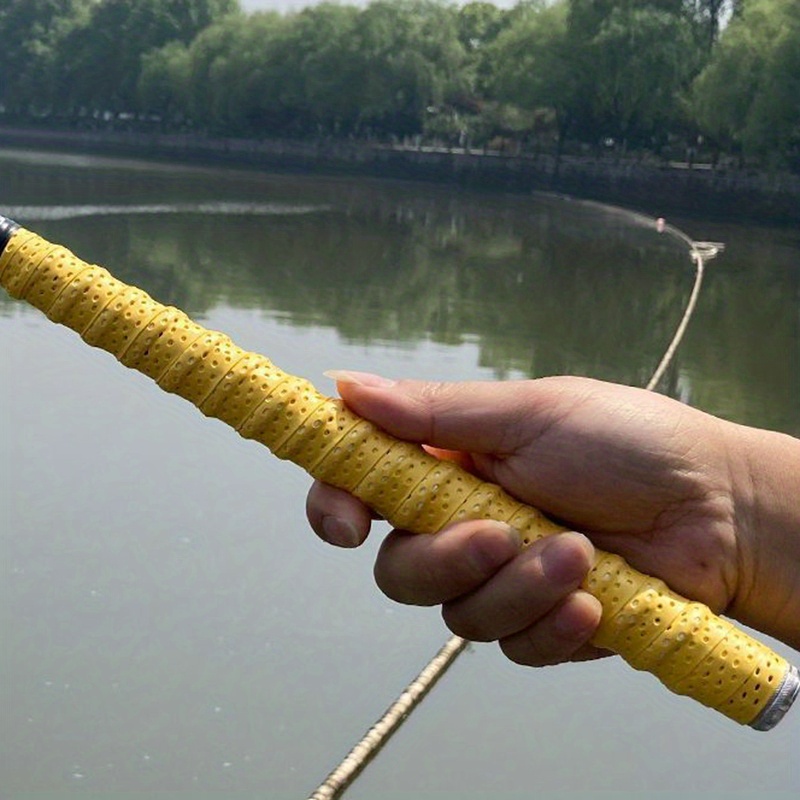 LeKY 180cm Rod Handle Strap Sweat-absorbent Shock-absorbing Non-slip  Gradient Dazzling Fishing Rod Grip Wrap Band for Fishing Enthusiast Yellow  