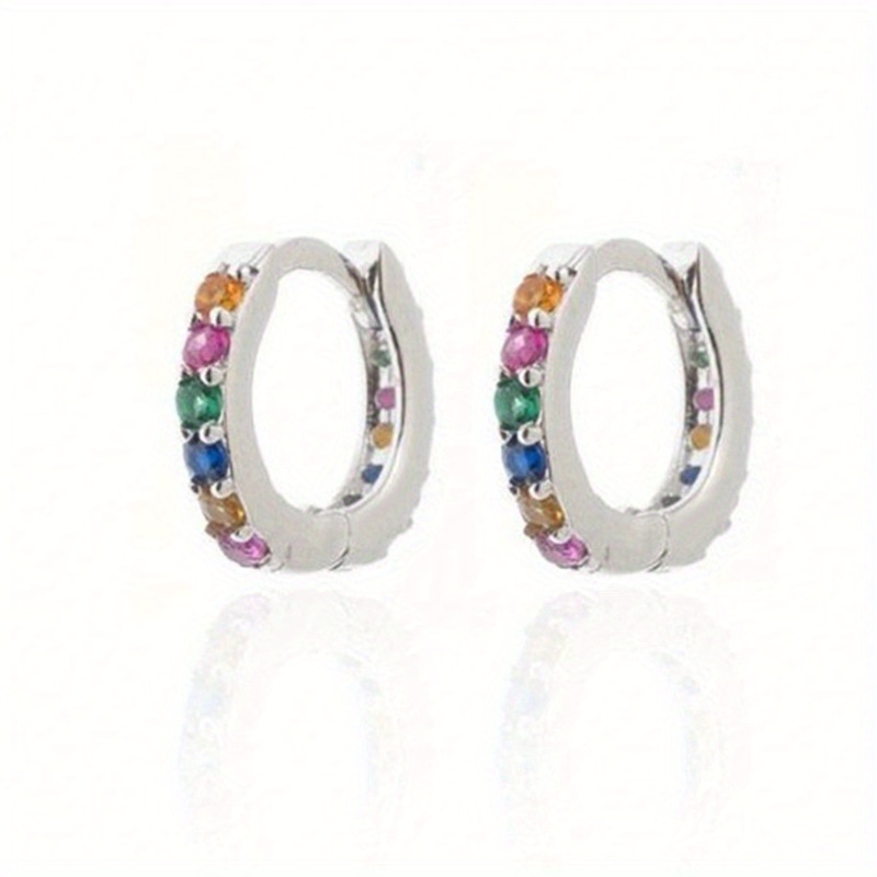 Men's Tiny Cubic Zirconia Huggie Hoop Earrings