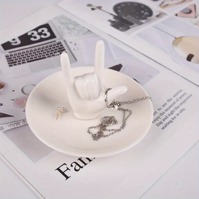 Hand Ring Holder Dish Jewelry Holder I Love You Hand Ring - Temu