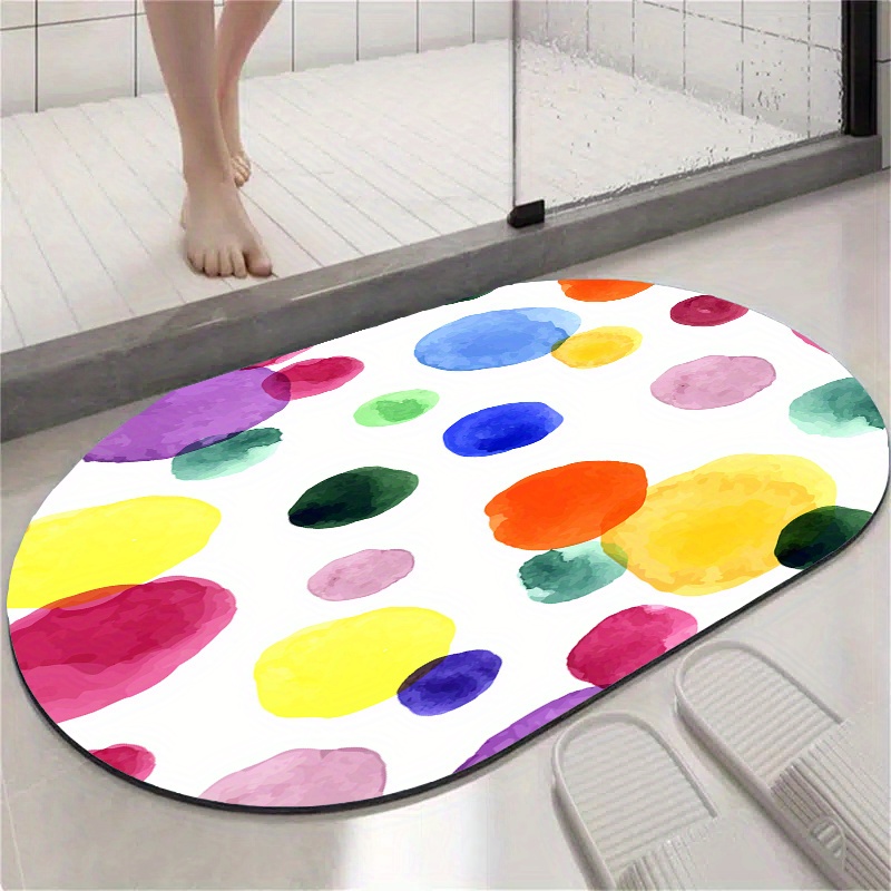 Diatom Mud Bathroom Anti-slip Mat, Mexican Colored Floral Super Absorbent Outdoor  Doormat With Non-slip Rubber Backing, Geometric Abstract Floral Texture  Bath Mat, Porch Entrance Shoes Boots Entrance Floor Mat Carpet, Home Decor