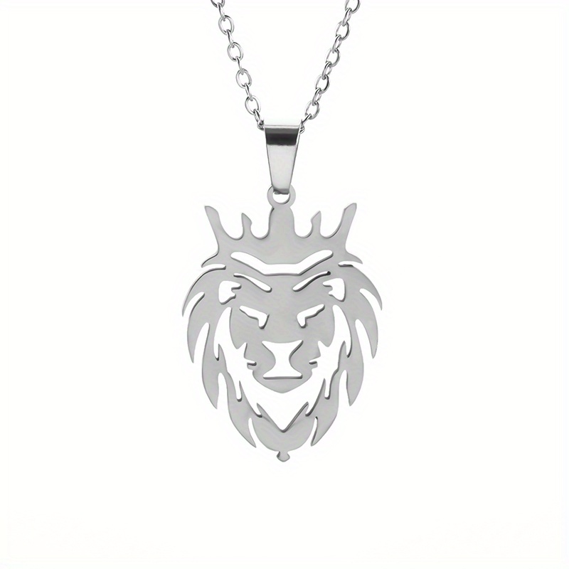 Image of Creative Hollow Lion 304 304 304 304 Stainless Steel Pendant Necklace Men's Fashion Casual Party Jewelry
