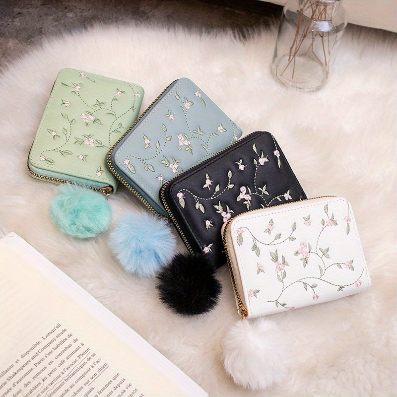 Small Flower Coin Purse Multifunctional Zipper Coin Purse For Girls