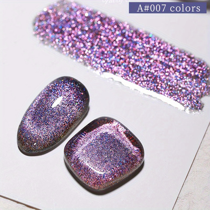 Aubss Glitter Gel Nail Polish Set 6 Colors, Color Changing Purple Cat Eye  Magnetic Purple Sparkle Purple Temperature Color Changing Gel Nail Polish  Cat Eye Polish Gel Nail Art Manicure DIY Salon