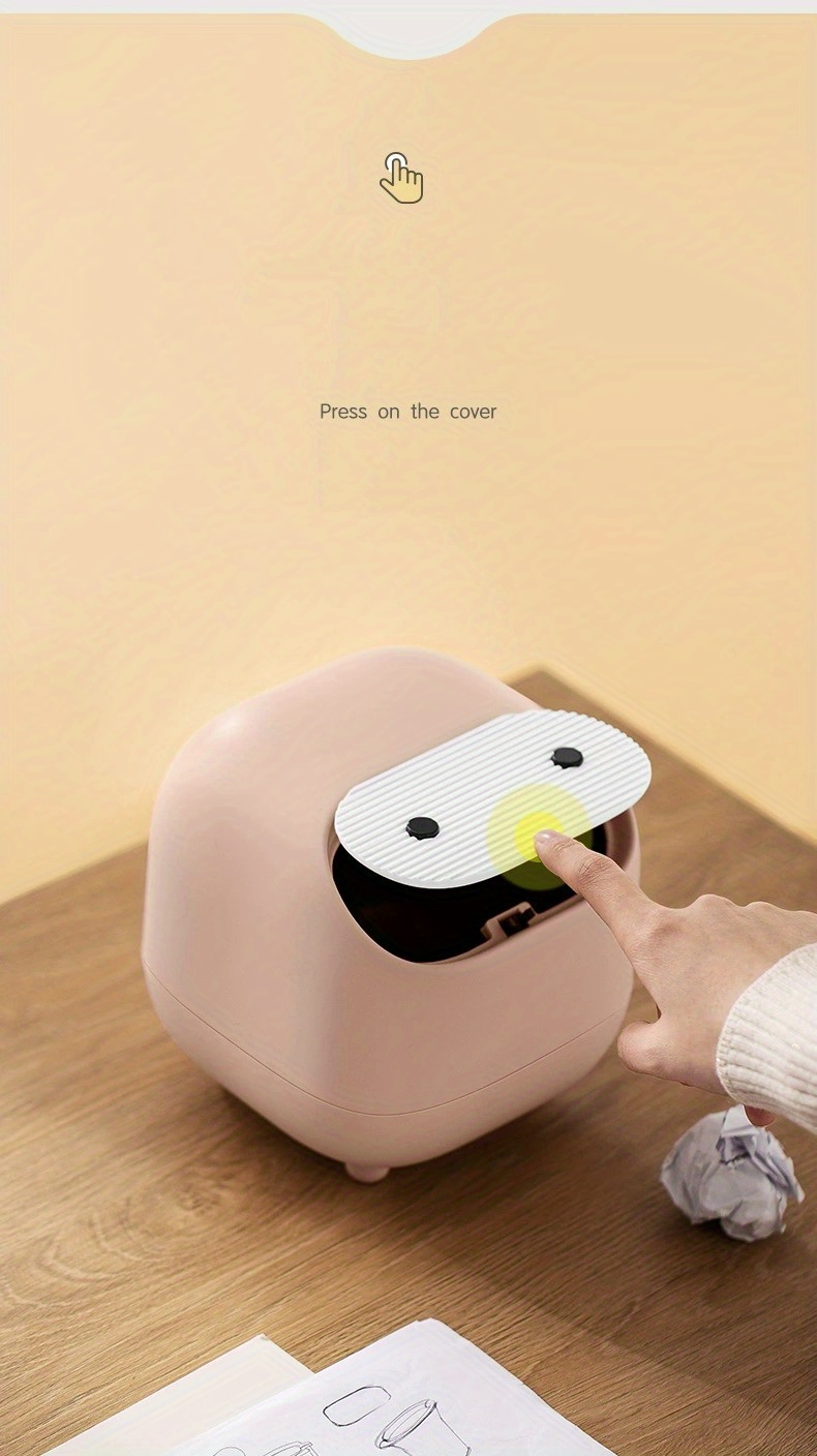 Desktop Trash Can, Cute Plastic Garbage Can, Bedroom Bedside Table Mini