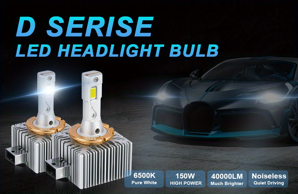 New Bullvision D1S LED Headlights HID D3S D2S D4S D4R D8S D1R D2R D3R Turbo  LED 40000LM CSP Chip 6000K White 8000K 70W 90W Plug Play From Skywhite,  $23.95