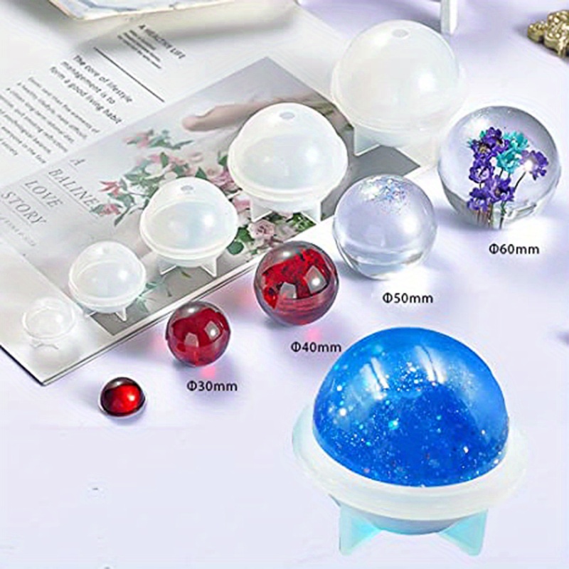 40mm Round Ball Silicone Mold | 3D Sphere Mold | Clear Mould for UV Resin |  Epoxy Resin Craft Supplies