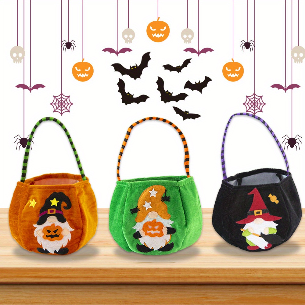 Halloween Candy Bag Non Woven Pumpkin Handbag Party Decoration