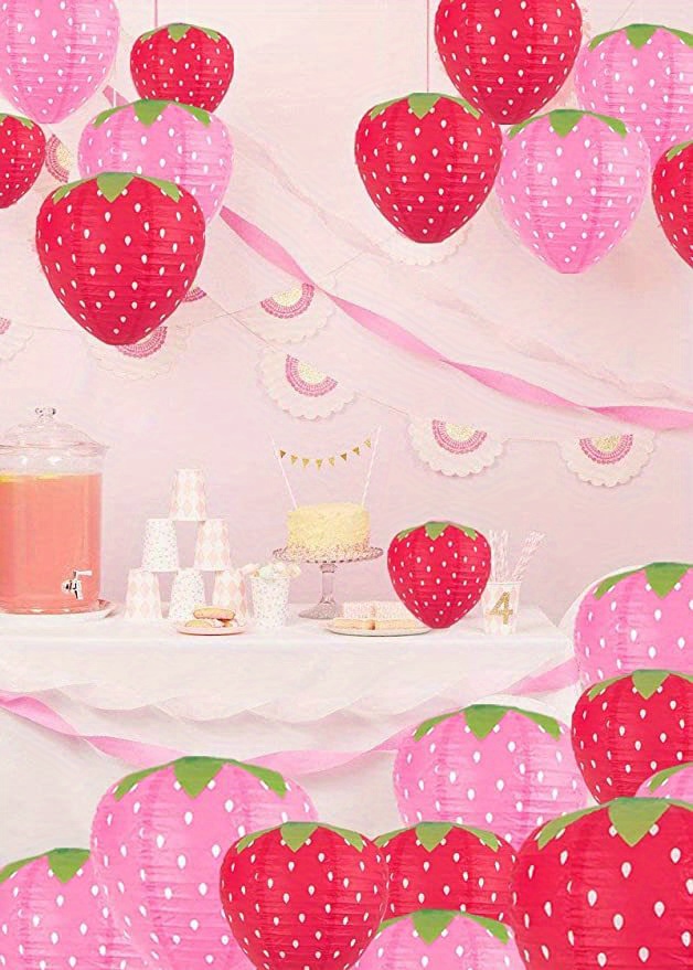 3D Strawberry Paper Lanterns for Party and Garden Decoration - Pocoro –  pocoro