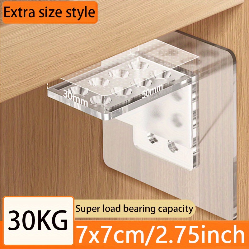 12 Pack Closet Shelf Bracket, Cabinet Adhesive Shelf Support Peg Bracket,  Punch Free Adhesive Clear Plastic Pegs Hanger Holder for Partition Kitchen