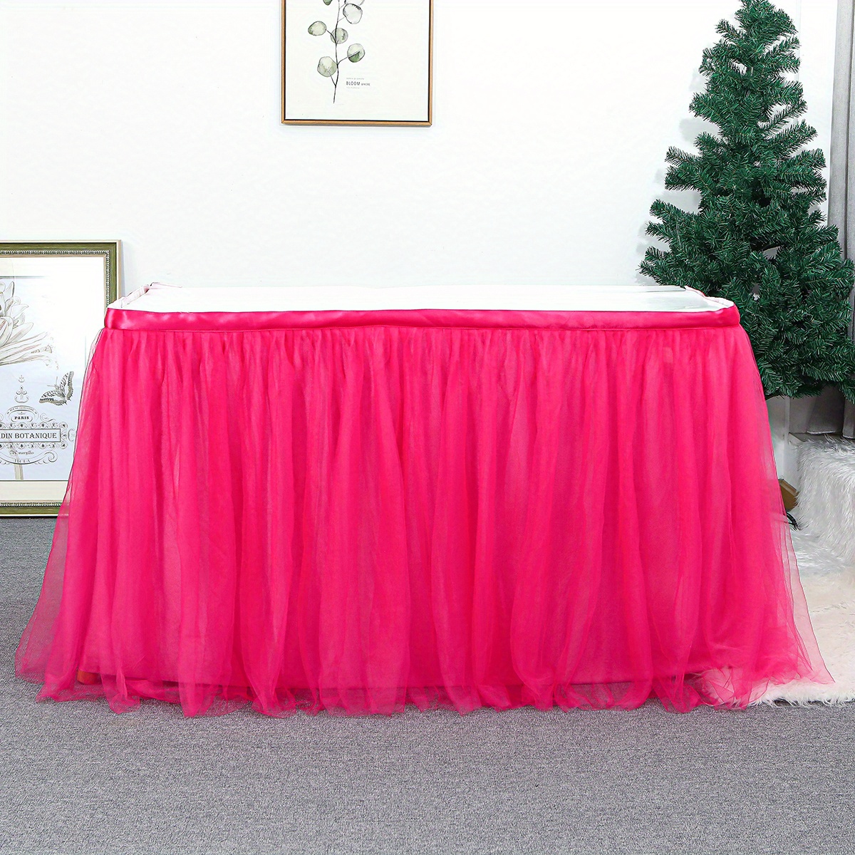 Hot pink hotsell tutu table skirt