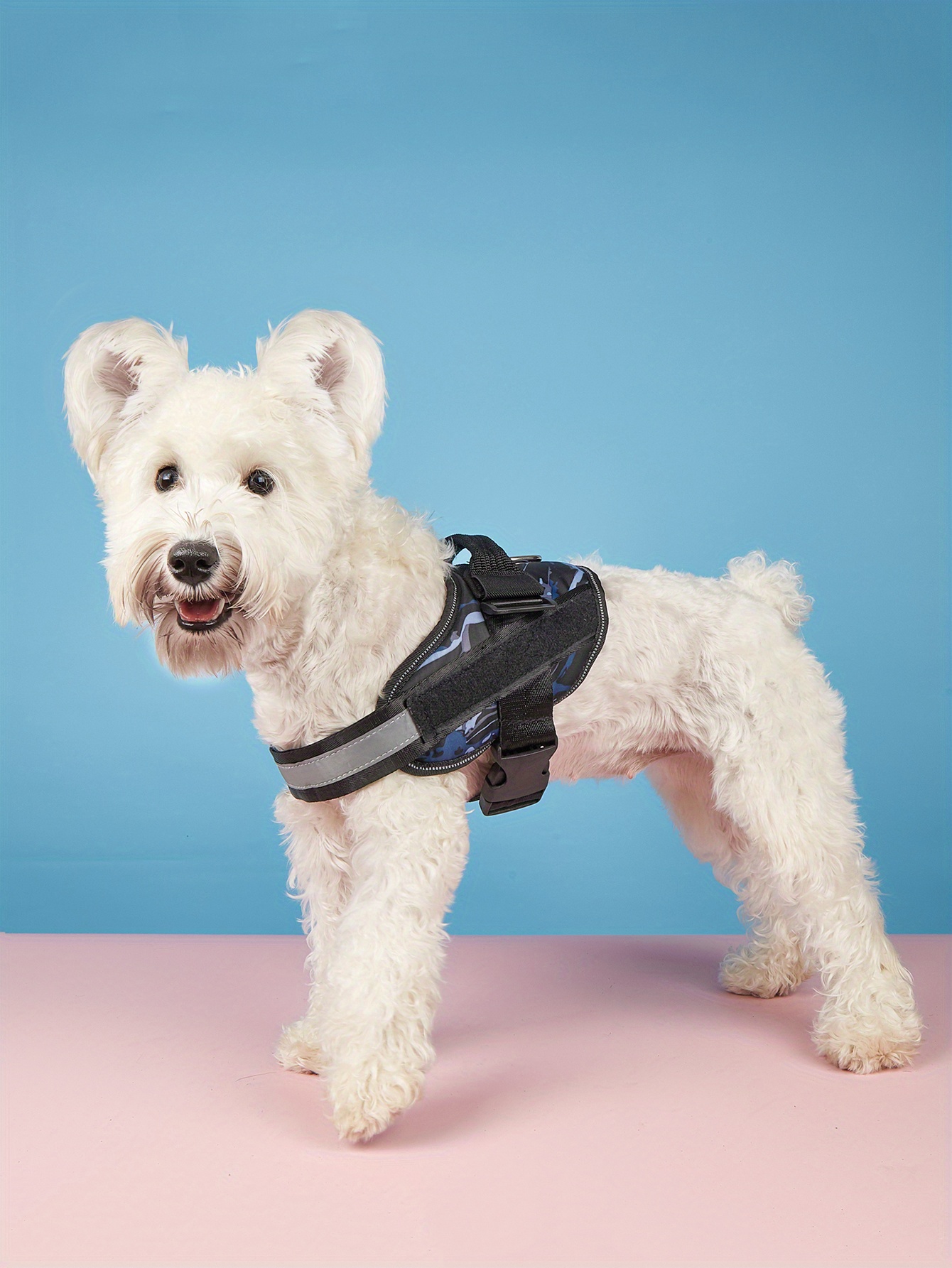 No Pull Dog Harness Camouflage Blue Pet Harness With Name Temu