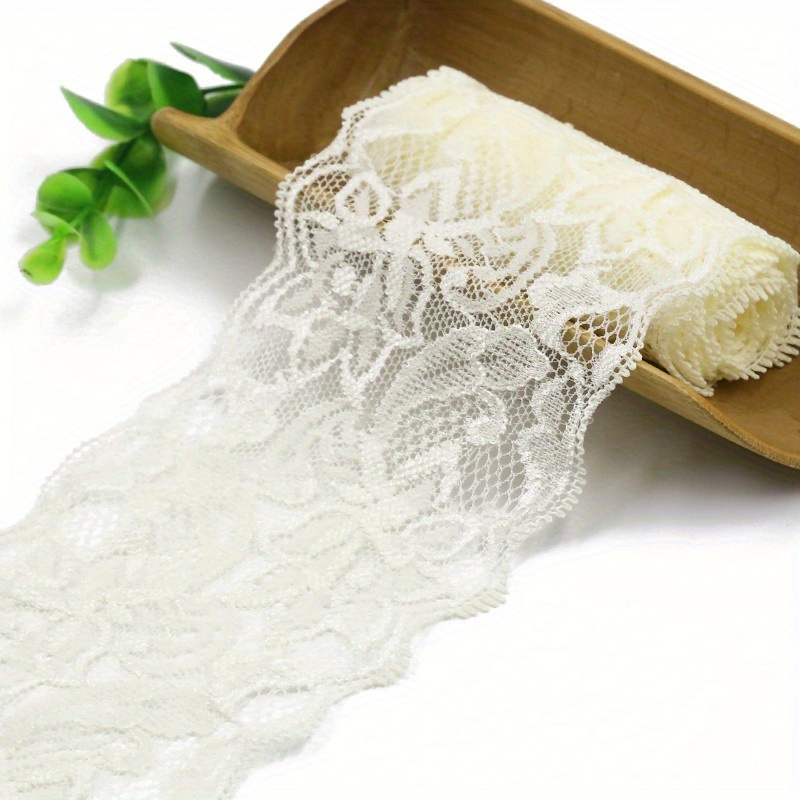 Embroidered Elastic Lace Fabric Ribbon Garment Decoration - Temu