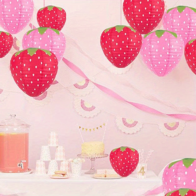 Small Strawberry Paper Lanterns Ornament Refreshing Cute - Temu Greece