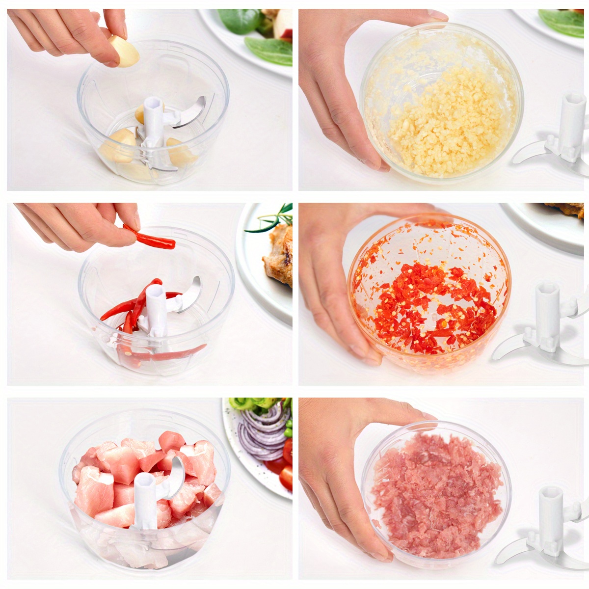 Mini Manual Food Garlic Chopper Hand Pull Mincer Blender Meat Vegetable  Cutter Chopper Processor Crusher Kitchen Tools