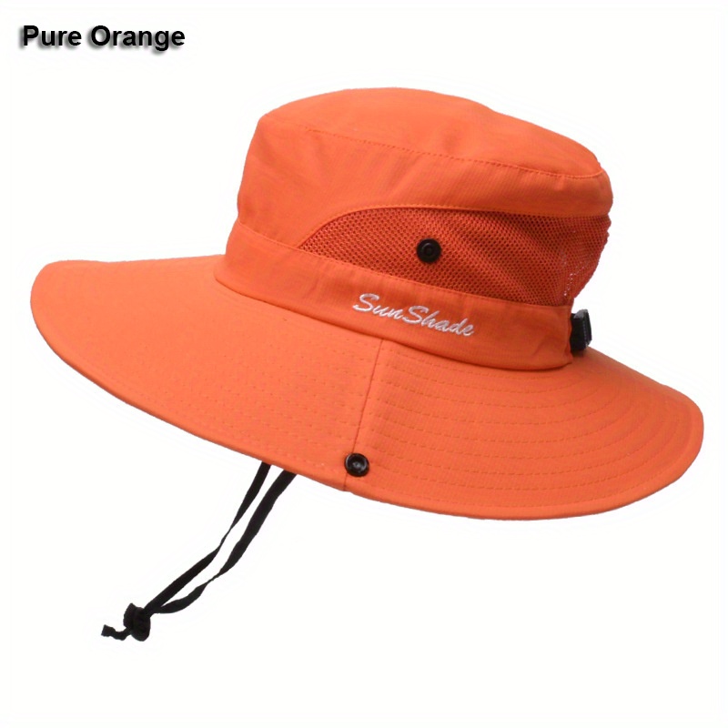 Packable Mesh Sporty Boonie Hat Rope Sun Protection Wide - Temu