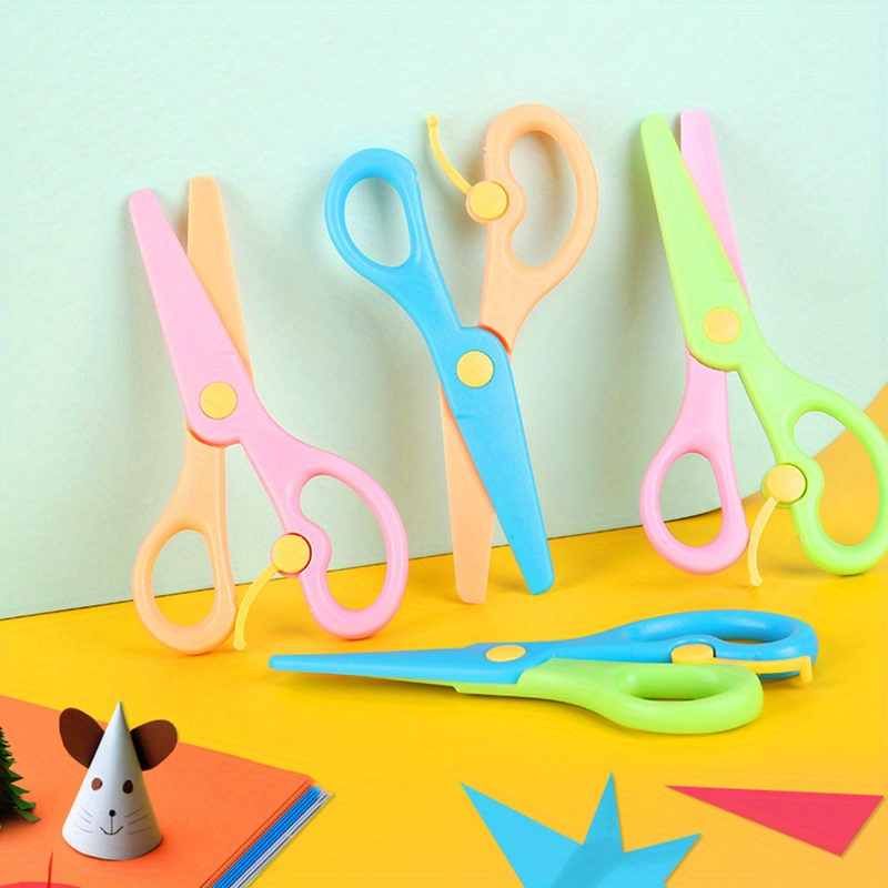 6pcs Plastic Kids Design Safety Art Scissors, Creative Crafts Scissors,  Paper Scrapbooking Decorative Wave Lace Edge Cutters Set