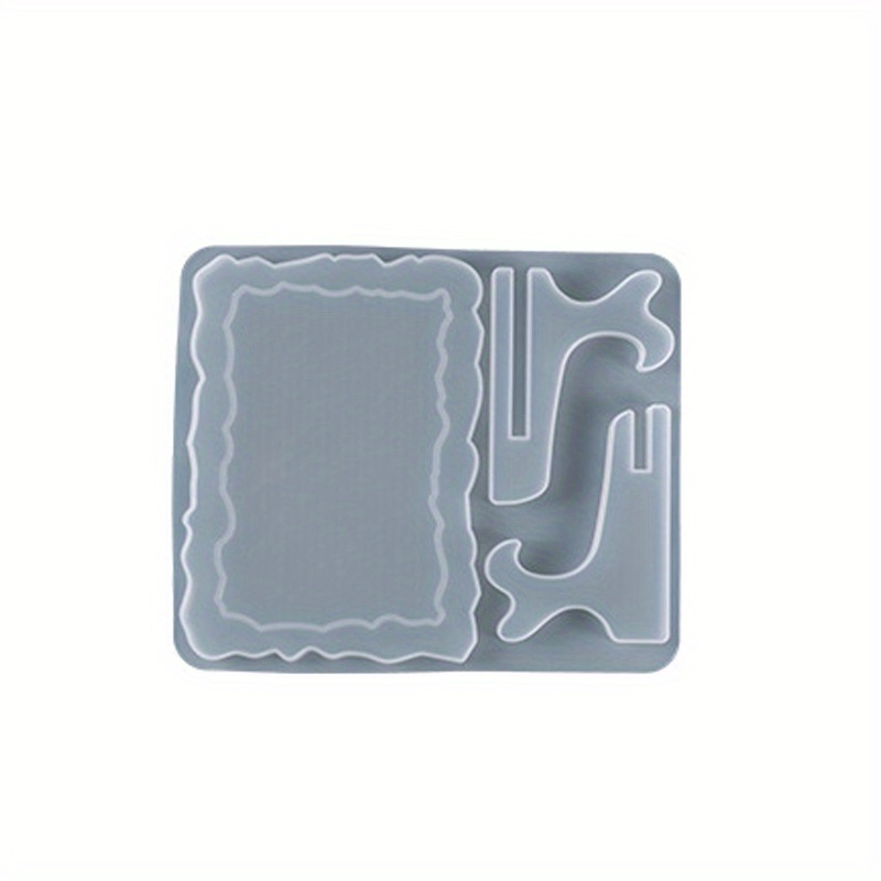Resin Mold For Photo Frame, Picture Frame Molds With Stand Holder, Rectangle & Oval Of Irregular Edge Silicone Epoxy Molds For Diy Gifts Home Table Decor