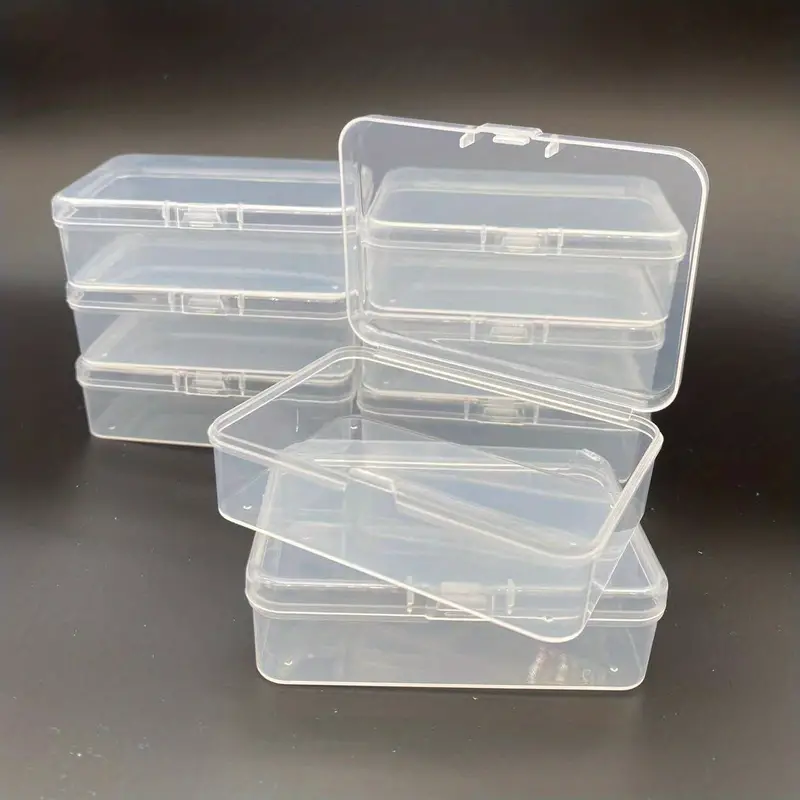 Qeirudu 15 recipientes de almacenamiento pequeños de plástico transparente,  cajas organizadoras de cuentas con tapas con bisagras para cuentas, joyas