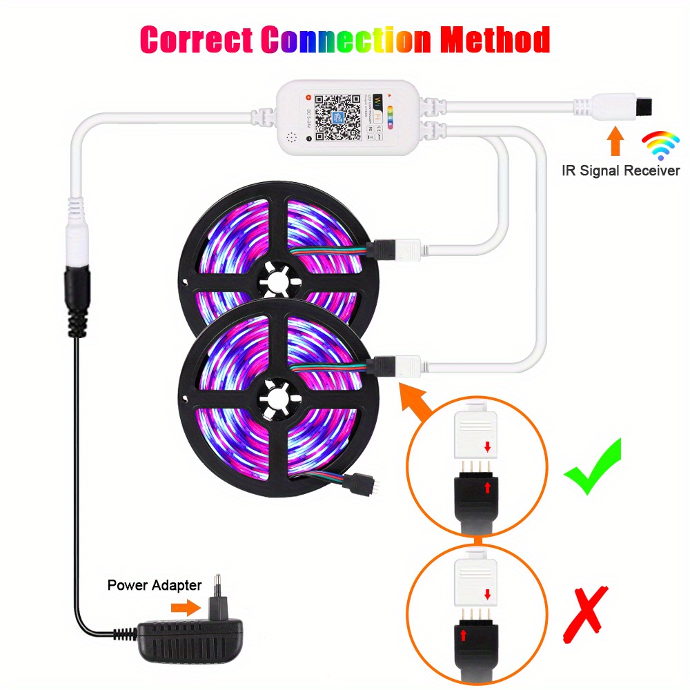 Rgb Smart Led Strip Lights 32 8ft 180 Leds Work Alexa Google - Temu Mexico