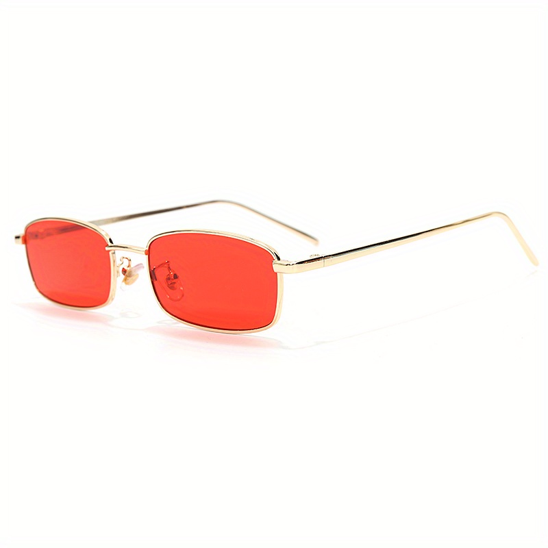 Medium Size Oval Square Frame Metal Temple Tinted Color Lens Women