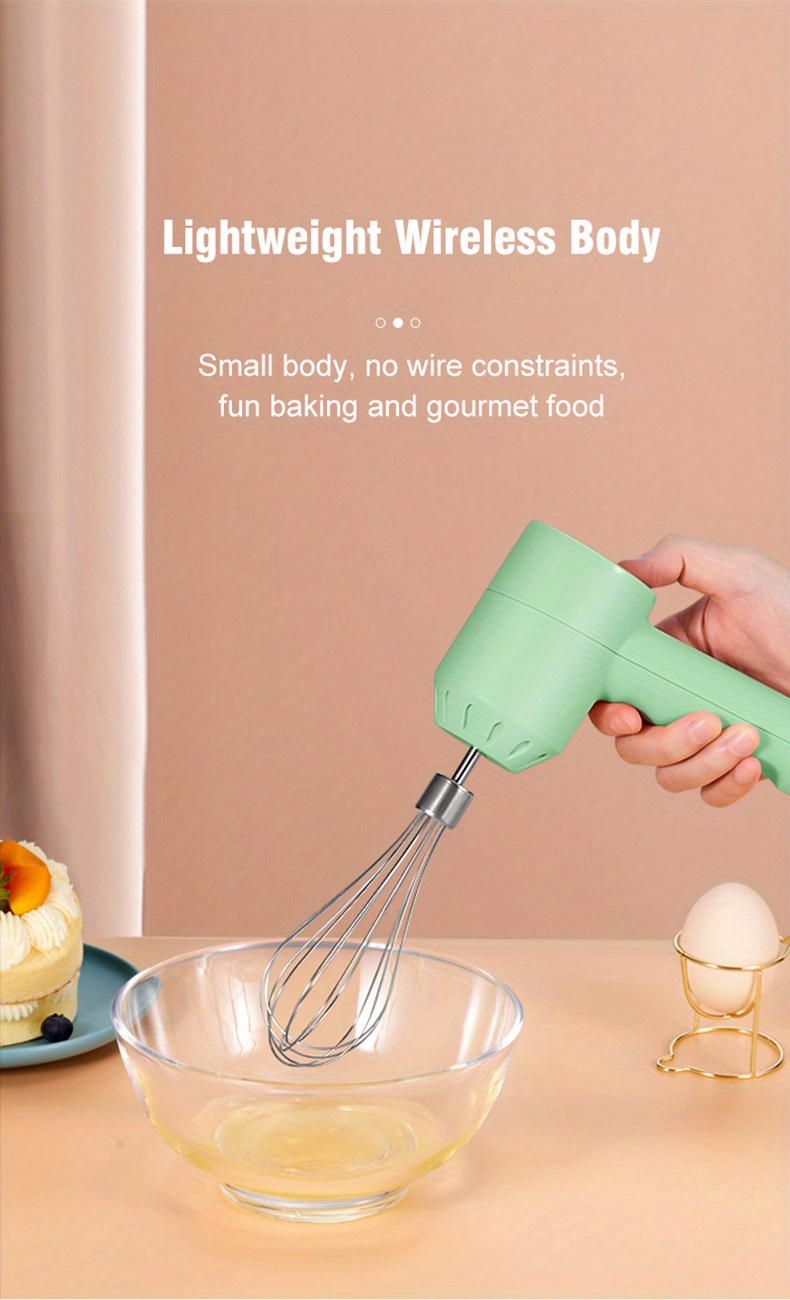 1pc hand mixer electric milk frother electric hand held usb rechargeable coffee frother beaters with 2 stainless steel portable mixer 3 speed adjustable egg whisk for latte cappuccino hot chocolate egg details 2