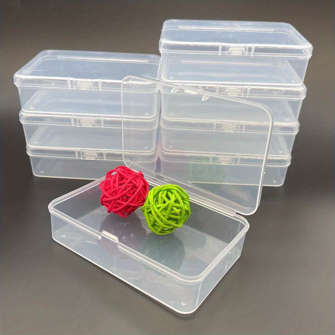25 Packs Small Square Containers Case Organizer with Hinged Lids Clear  Plastic Beads Storage Box for Jewelry, Pills, Crafts (1.78 1.78 0.8)