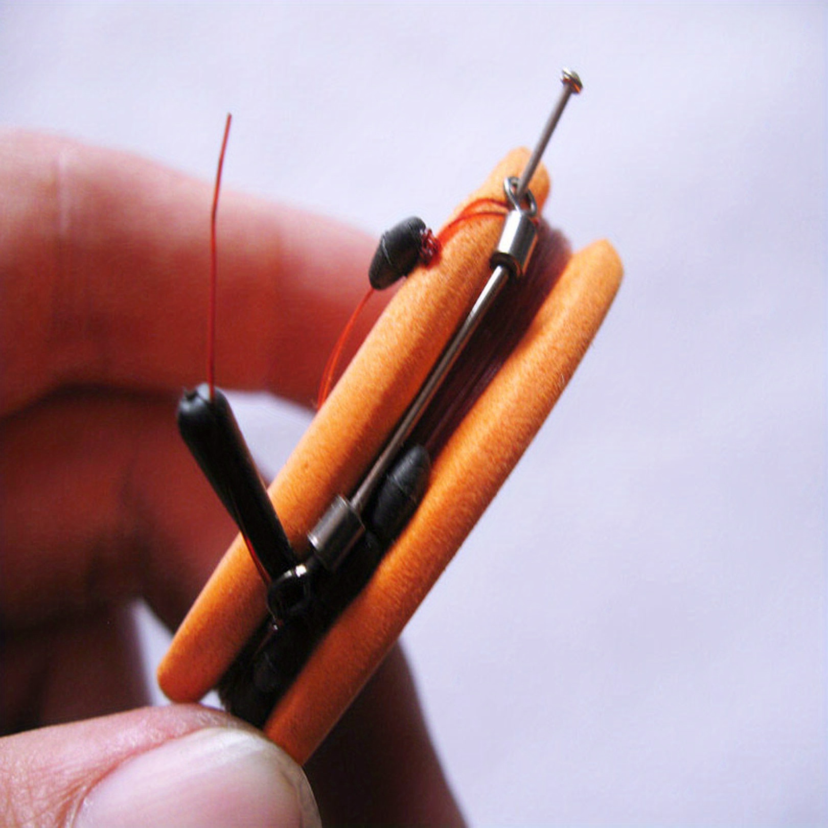 Forgun Fishing Rig Board Plastic Double Side Spring Hooks Storage Catch Holder Random