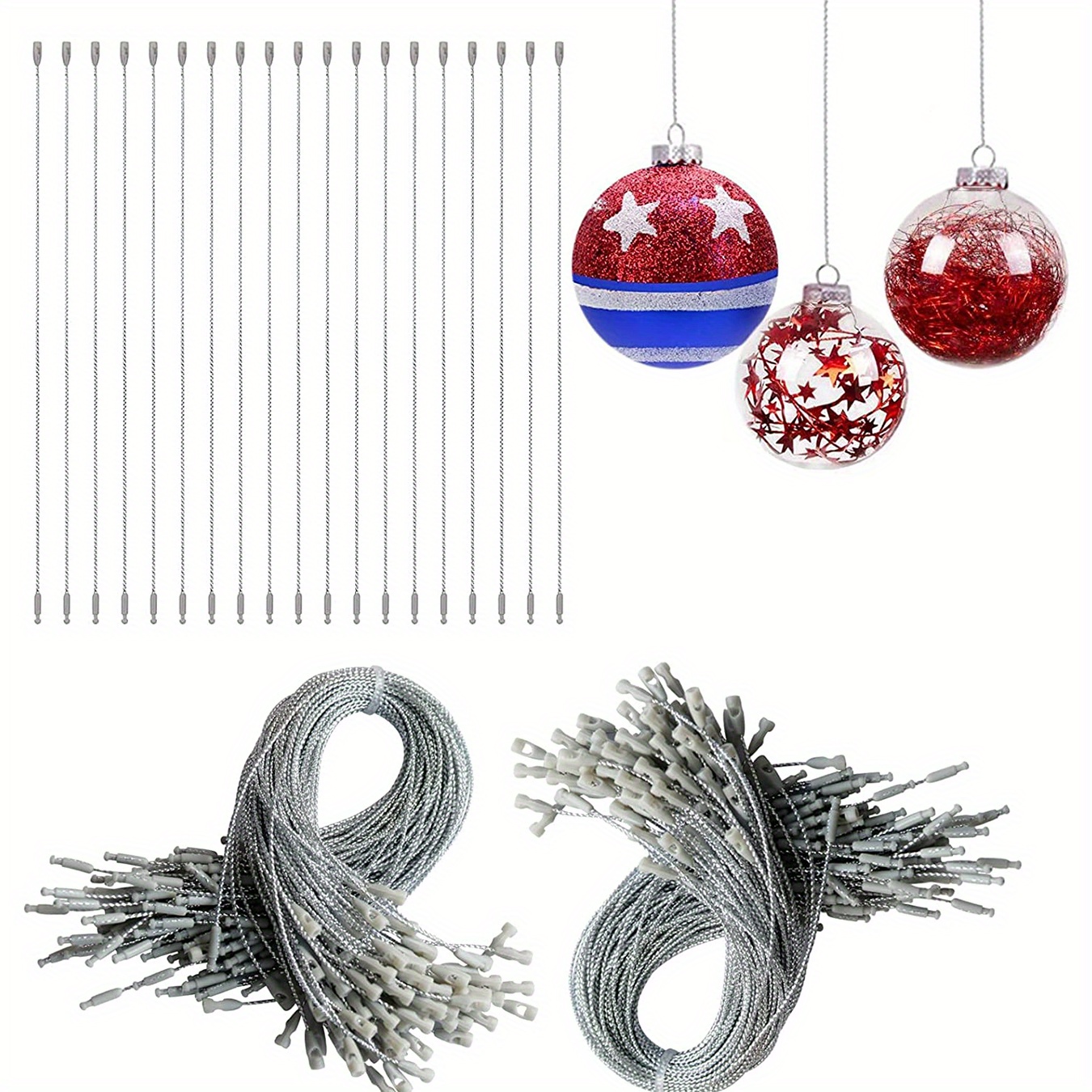 Festive Christmas Ornament Hangers Silver Ribbon Ornament - Temu