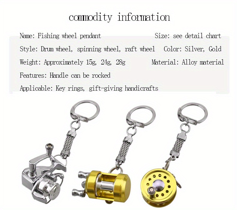 Metal Mini Fishing Reel Key Ring, Creativo Charm Keychain Per Gli Uomini  Pescatore, Spedizione Gratuita Sugli Articoli Spediti Da Temu