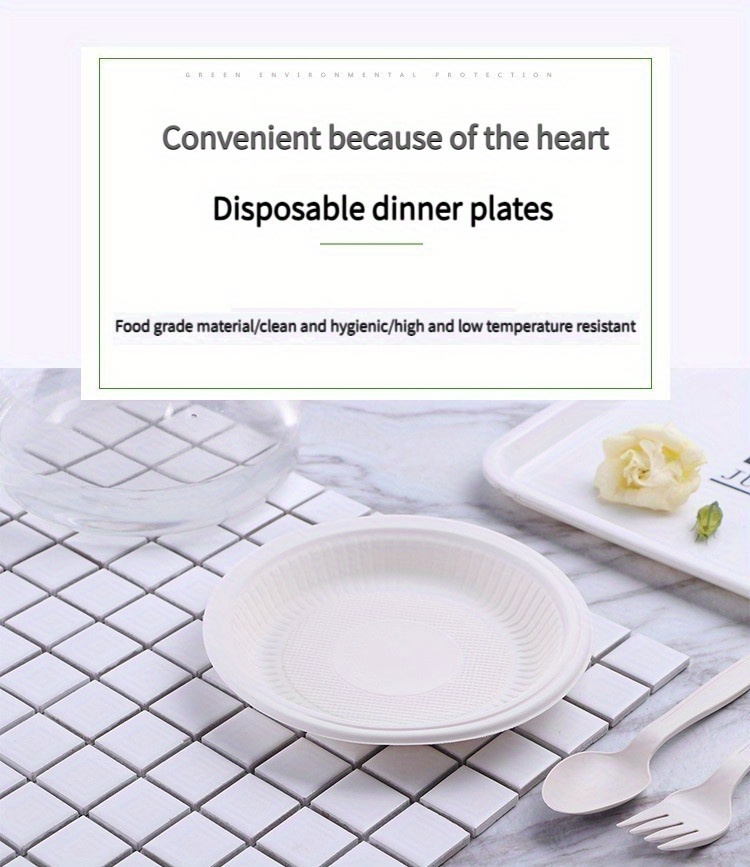 Compostable Disposable Plates 50 Pcs for Party Barbecue Cake