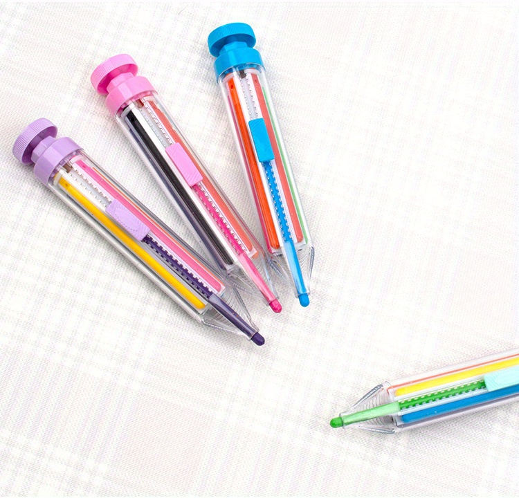 1pc 8 Colors In One Pen Rotary Multi Colour Crayons Push - Temu