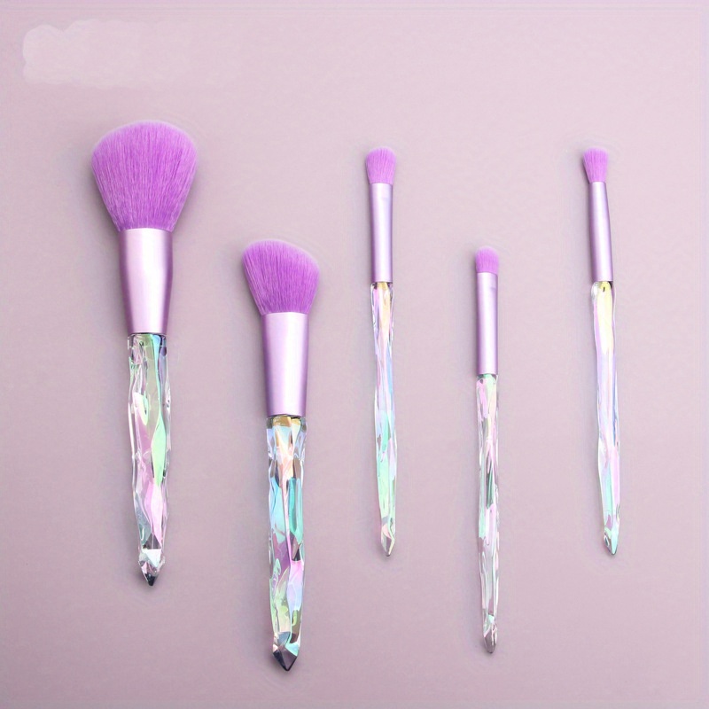 5pcs Makeup Brushes Kit Crystal Handle Set Professional