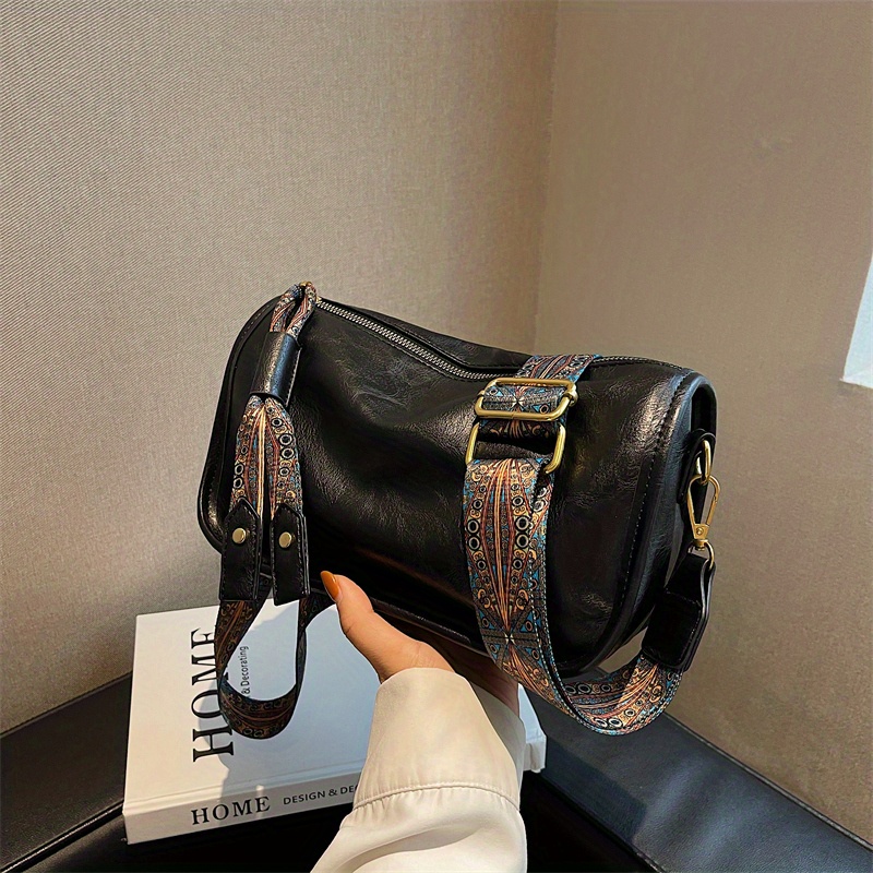 Classic Crossbody Bags for Women Stylish Designer Wide Purse Strap Shoulder  Camera Bag Synthetic Leather Daily Use Bag
