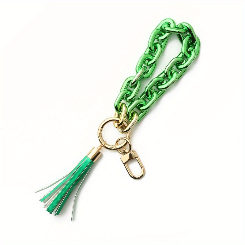 Chunky Chain Link Wristlet Keychain Acrylic Bangle Key Ring