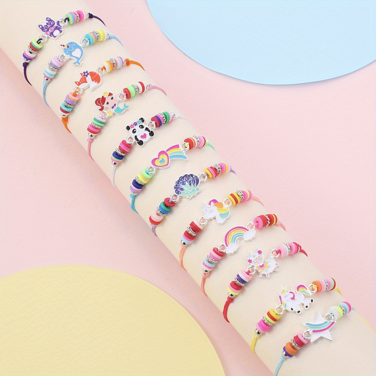 12pcs Cute Animal Pendant Alloy Soft Enamel Adjustable Pull Chain Necklace Set, Silvery-plated, Mixed Color, With Holiday Birthday Gift Set