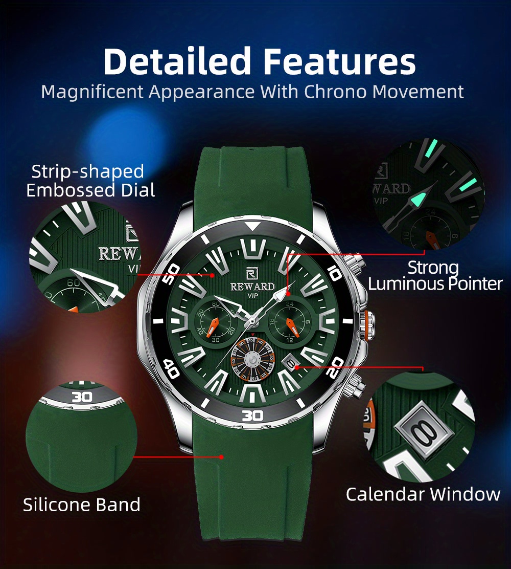 Recompensa Hombres Reloj Primeras Marcas Lujo Cronógrafo Cuarzo Relojes  Hombre Verde Militar Impermeable Reloj Relogio Masculino, Encuentre  Increíbles Ofertas Ahora