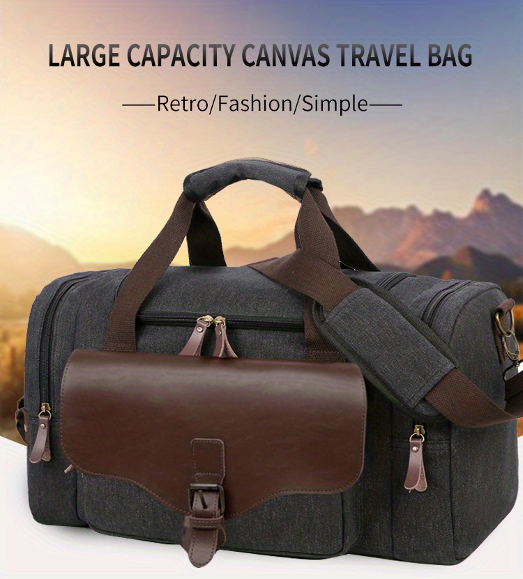 Amazon.com | Gonex Canvas Duffle Bag for Travel 50L Duffel Overnight  Weekender Bag (Army Green) | Travel Duffels