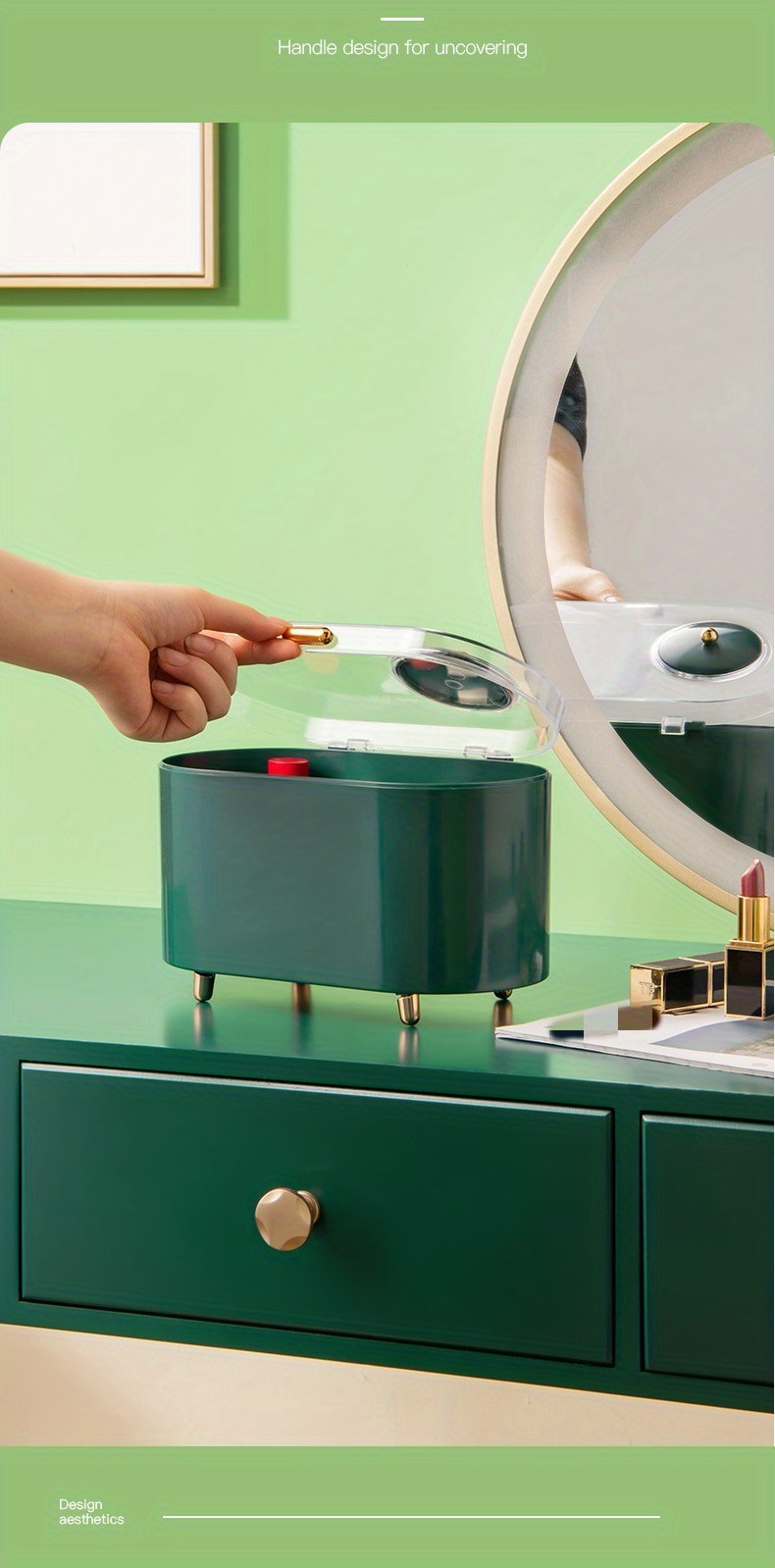 Multigrid Lipstick Storage Box With Lid, Makeup Organizer, Lipstick