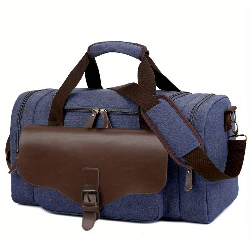 Canvas Travel Luggage Men's Weekender Duffle Bag with Shoe