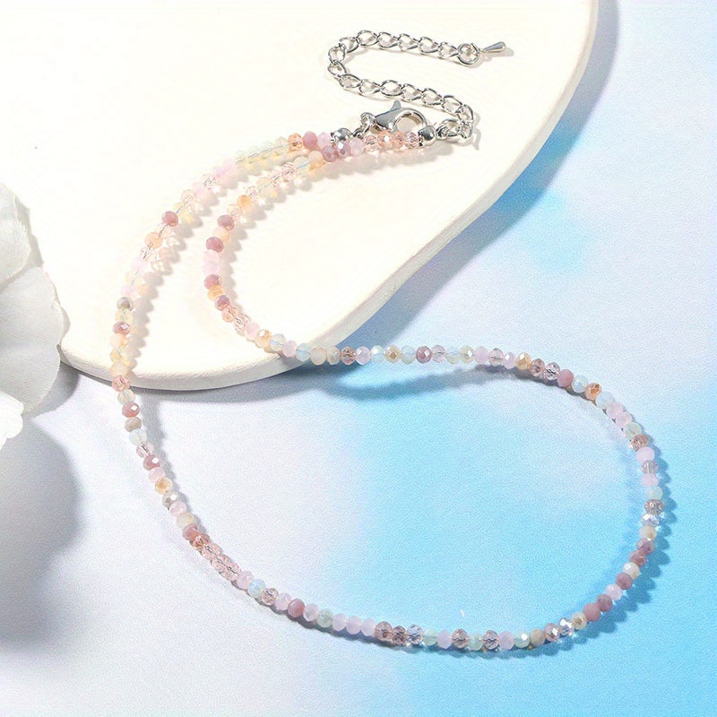 Bohemian Y2k Beaded Artificial Crystal Necklace For Women