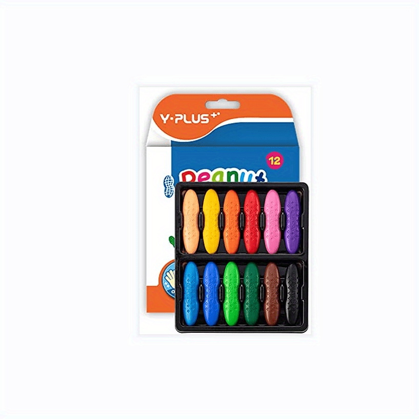 12/24pcs Peanut Crayons For Kids, Colorful Washable Toddler Crayons,  Non-Toxic Baby Crayons For Ages 2-4, 1-3, 4-8, Coloring Art Supplies  Christmas