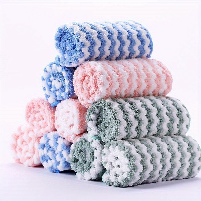 10pcs/set The Kitchen Rag is Free of oil, Super Strong Washing Water, Thickened Towel, and The Color is Delivered Randomly