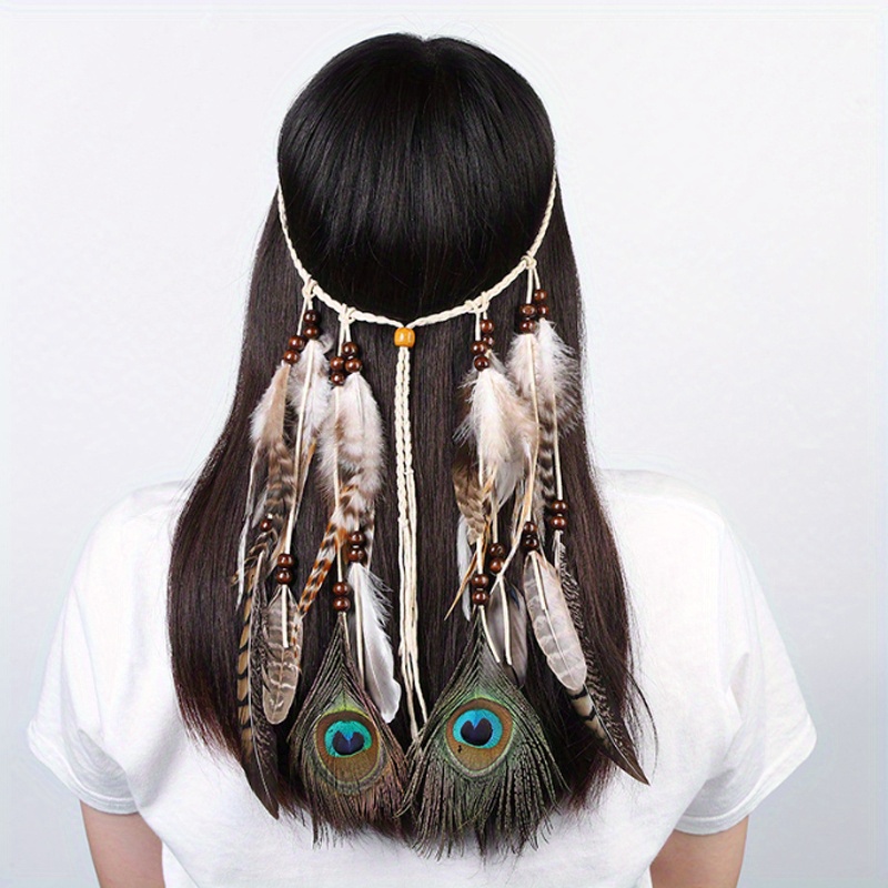 богемная повязка на голову хиппи индейский цыганские кисточки повязка на волосы головной убор для женщин детали 4
