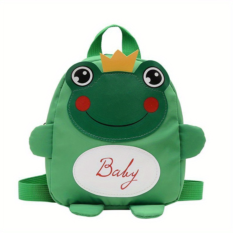 Kids Cartoon Frog Backpack With Traction Rope
