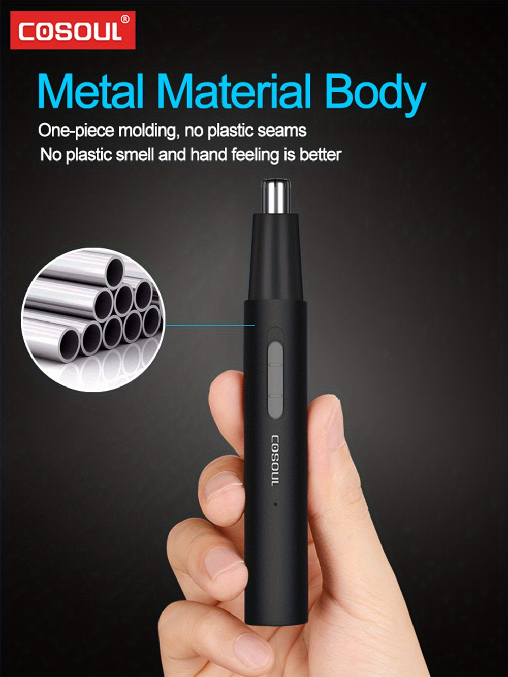 rechargeable nose hair trimmer metal alloy nose ear hair removal shaver with   Product details 2