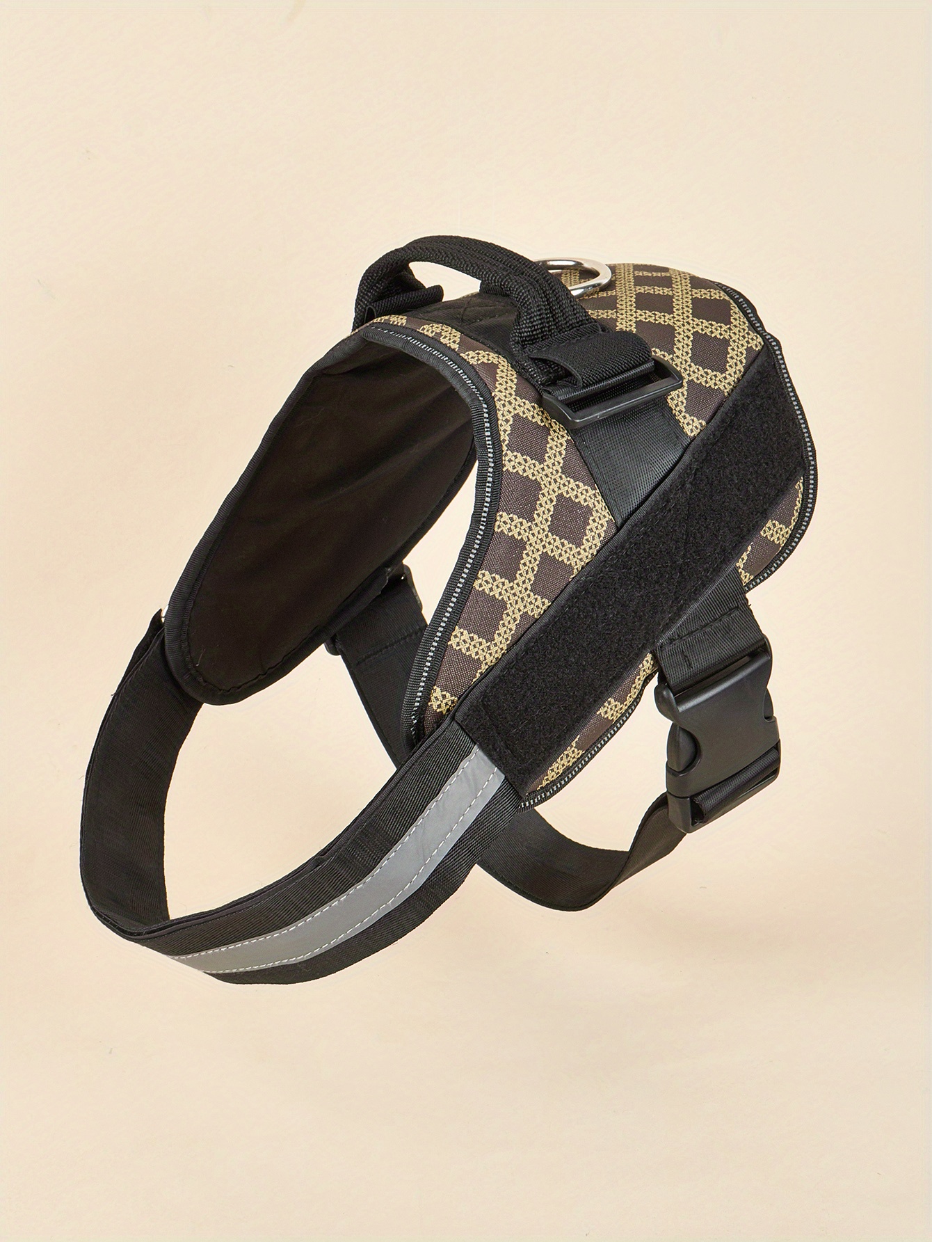 No Pull Dog Harness, Plaid Pet Harness With Name Patch, Dog Harness