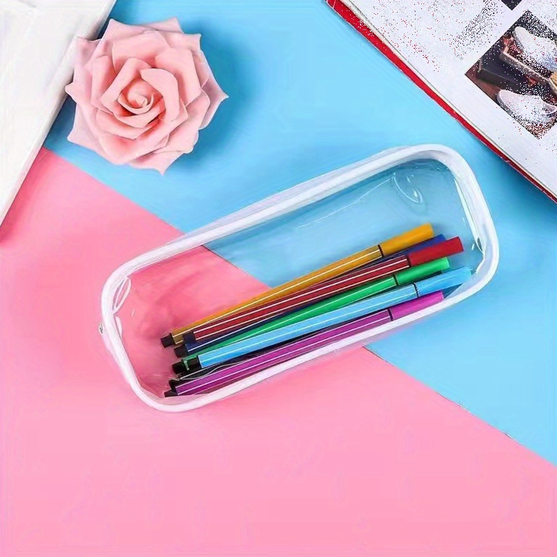 1 trousse à crayons en PVC sac à crayons transparent épaissi