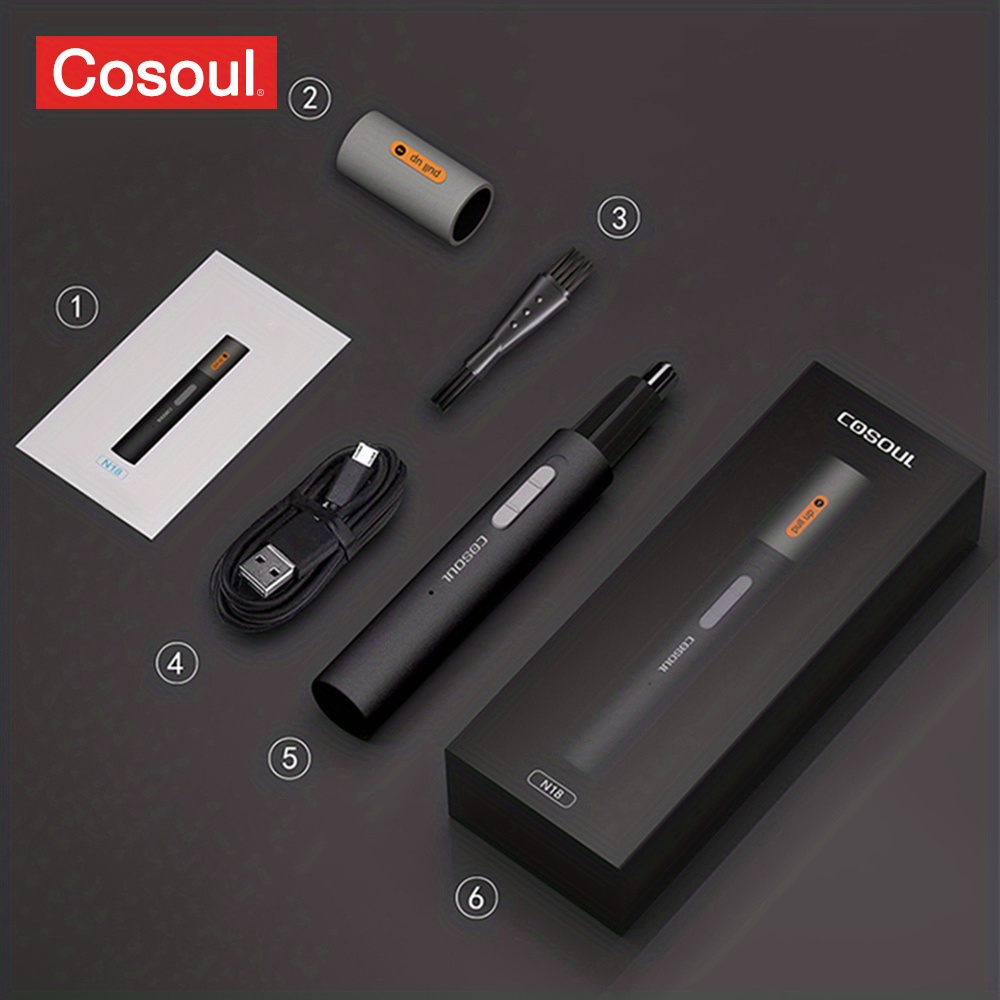 Image of Rechargeable Nose Hair Trimmer - Metal Alloy Nose & Ear Hair Removal Shaver With Precision Blades